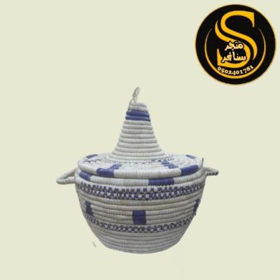 حافظة خوص بغطاء للخبز والاطعمة